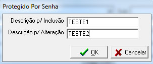 Proteção de campo por senha - Cadastro
